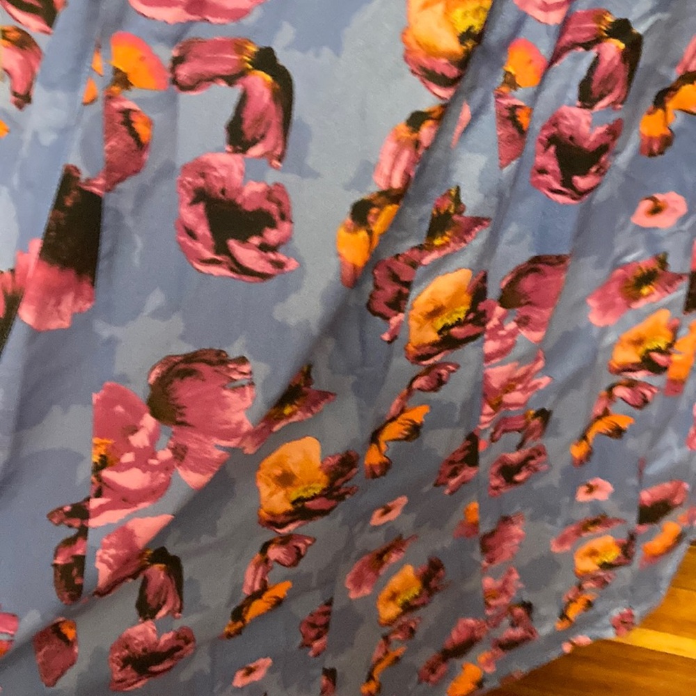 Banana Republic Blue Dress with Pink and Orange Floral Design nwt size 10 - Picture 3 of 7